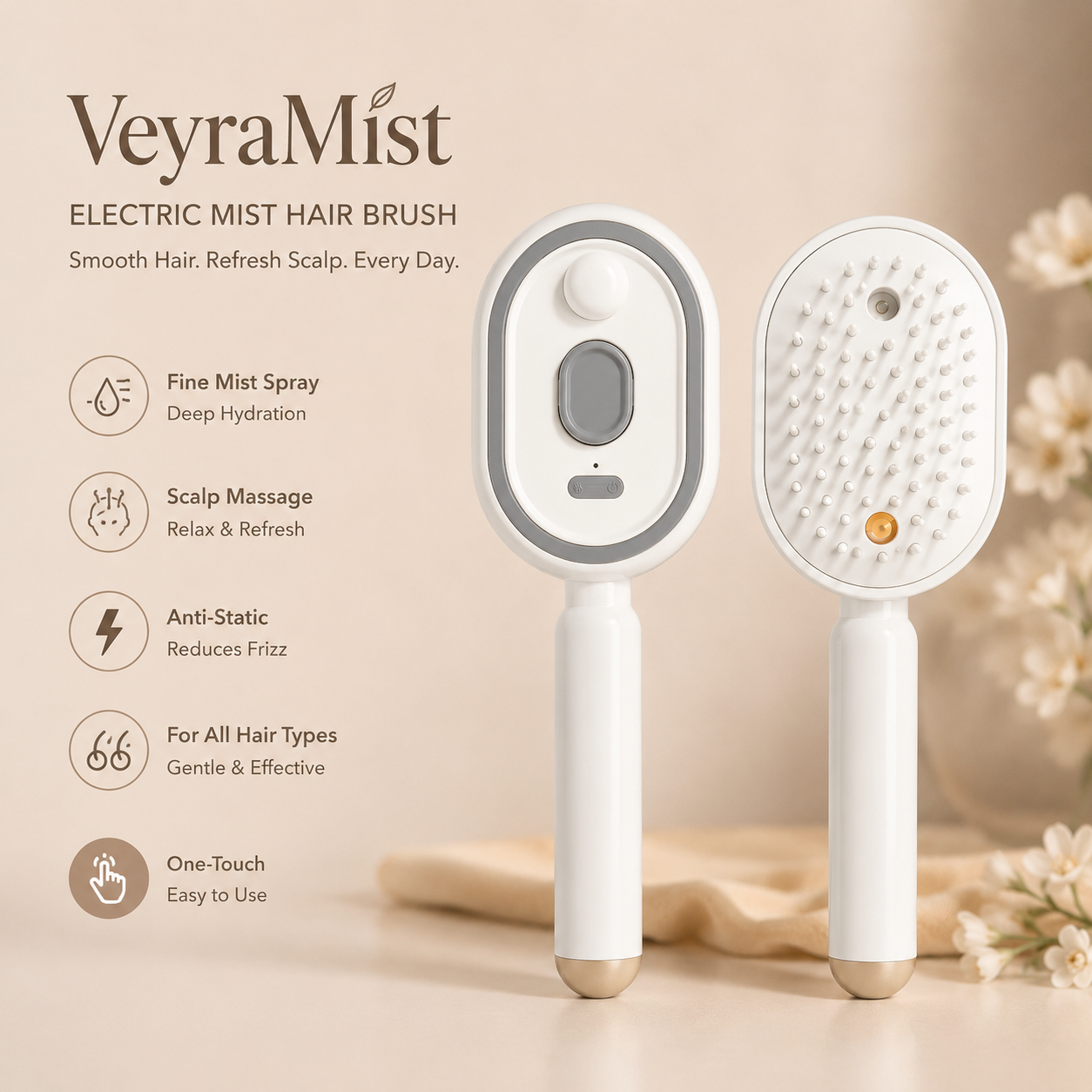 VeyraMist Electric Mist Hair Brush
