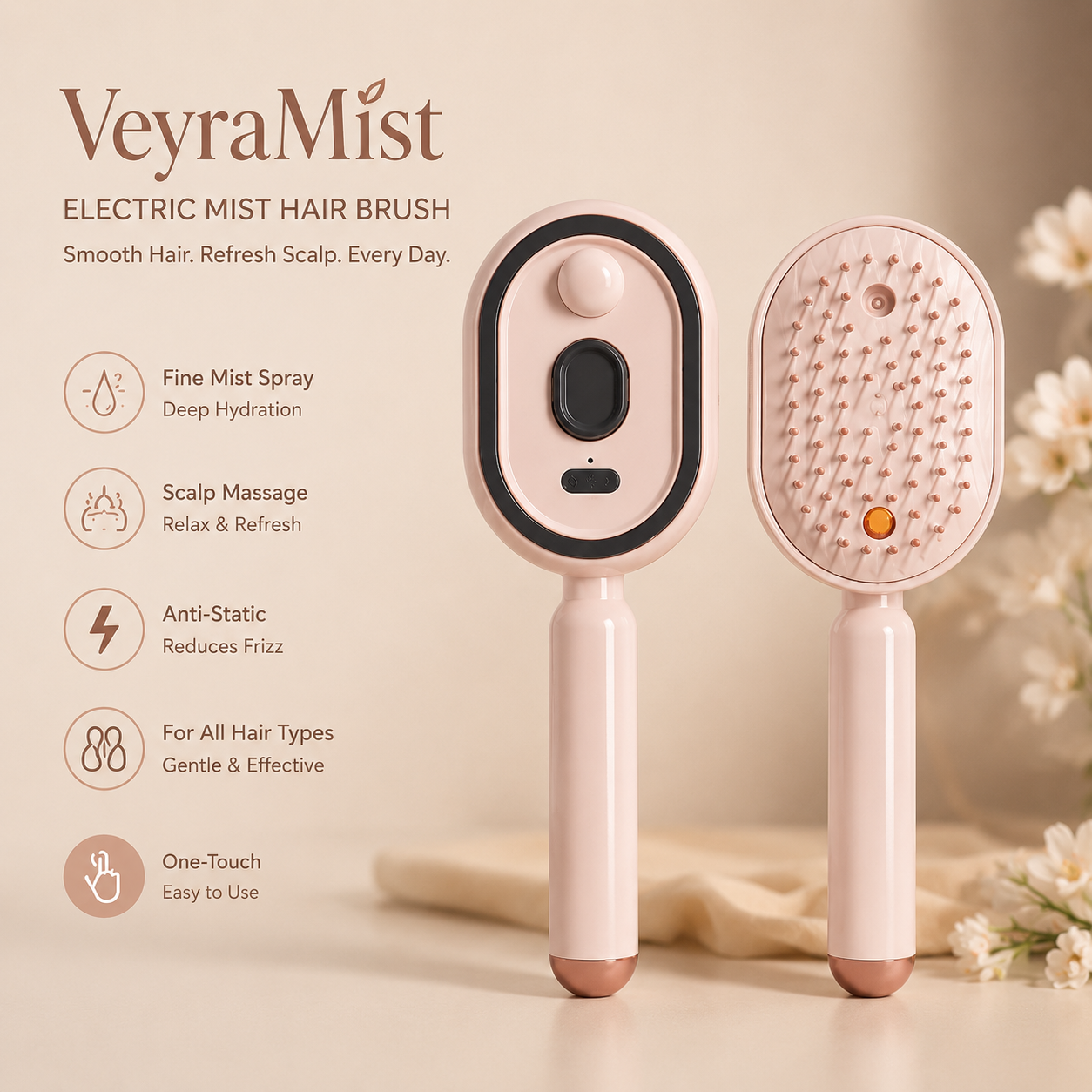 VeyraMist Electric Mist Hair Brush