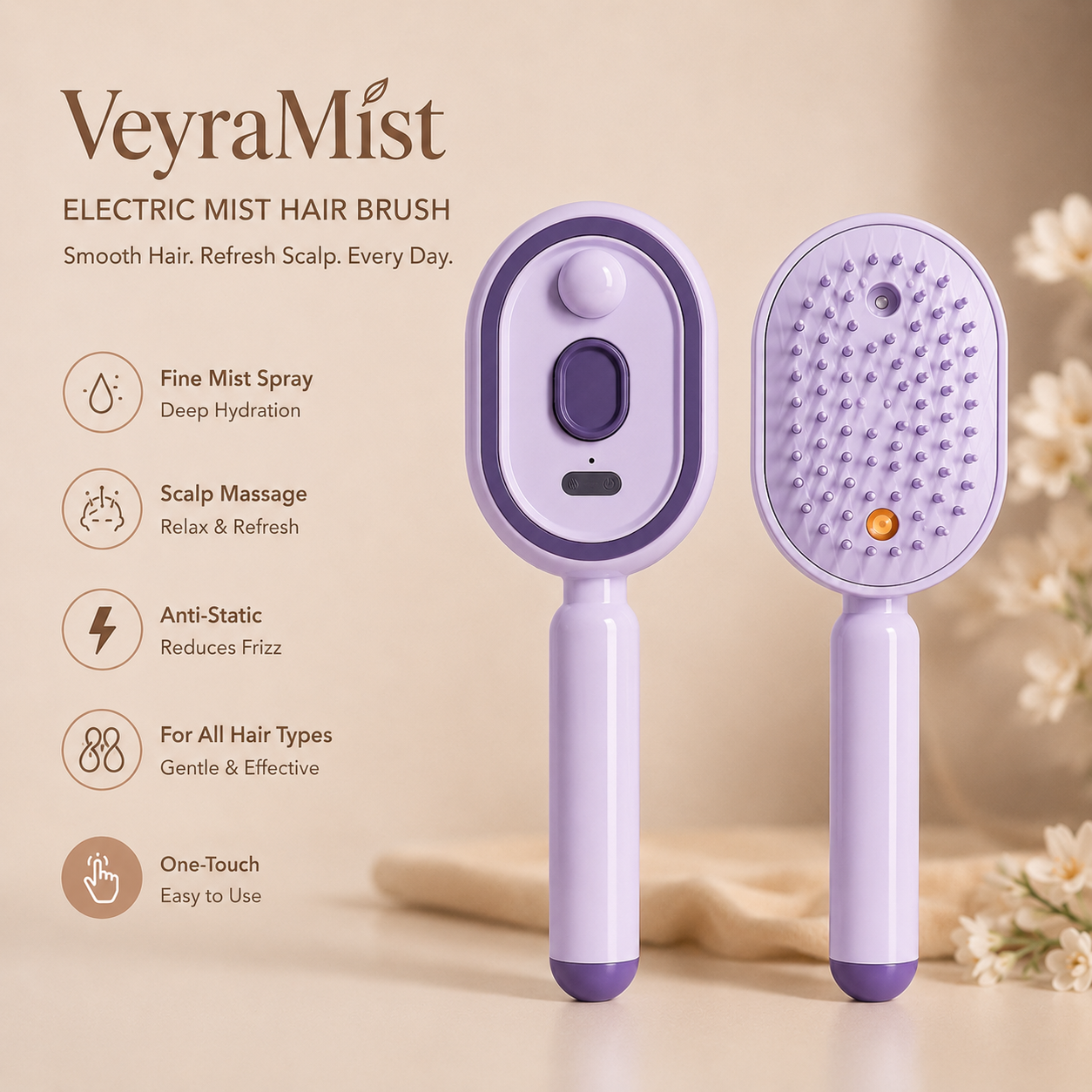 VeyraMist Electric Mist Hair Brush